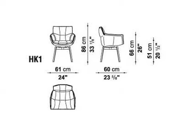HUSK OUTDOOR - HiREK® garden chair with armrests by B&B Italia Outdoor - view 3